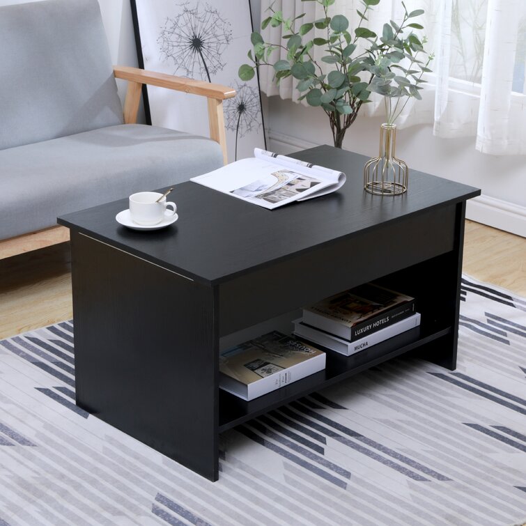 Black sled store coffee table